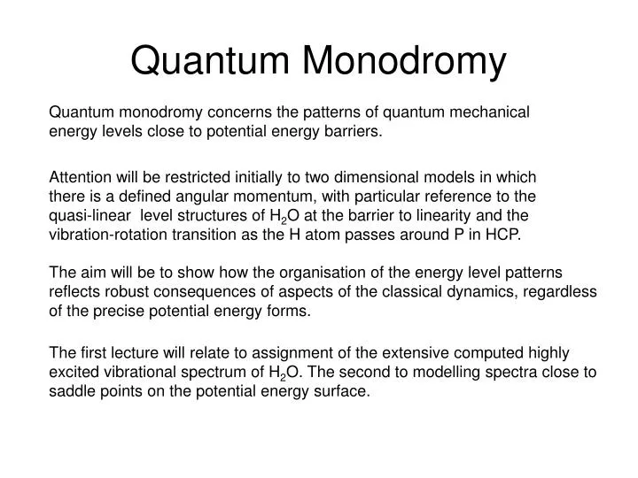 quantum monodromy