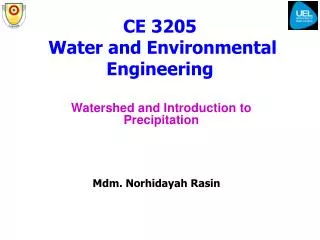 CE 3205 Water and Environmental Engineering