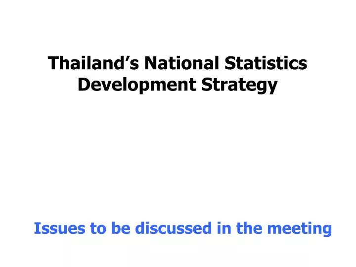 thailand s national statistics development strategy
