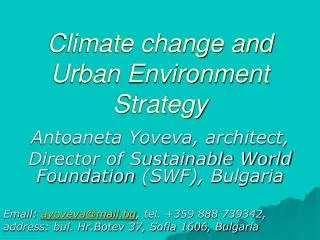 Climate change and Urban Environment Strategy
