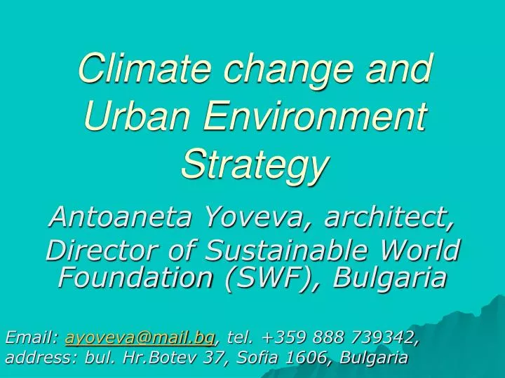 climate change and urban environment strategy