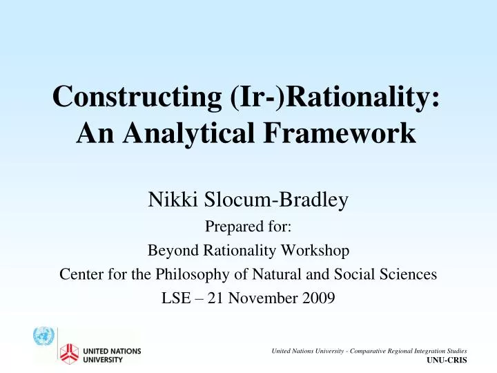constructing ir rationality an analytical framework