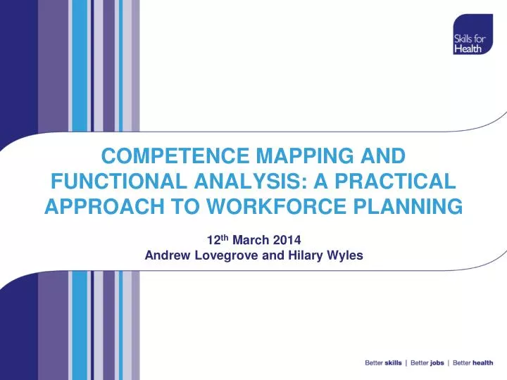 competence mapping and functional analysis a practical approach to workforce planning