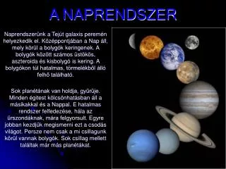 a naprendszer
