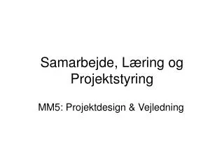samarbejde l ring og projektstyring
