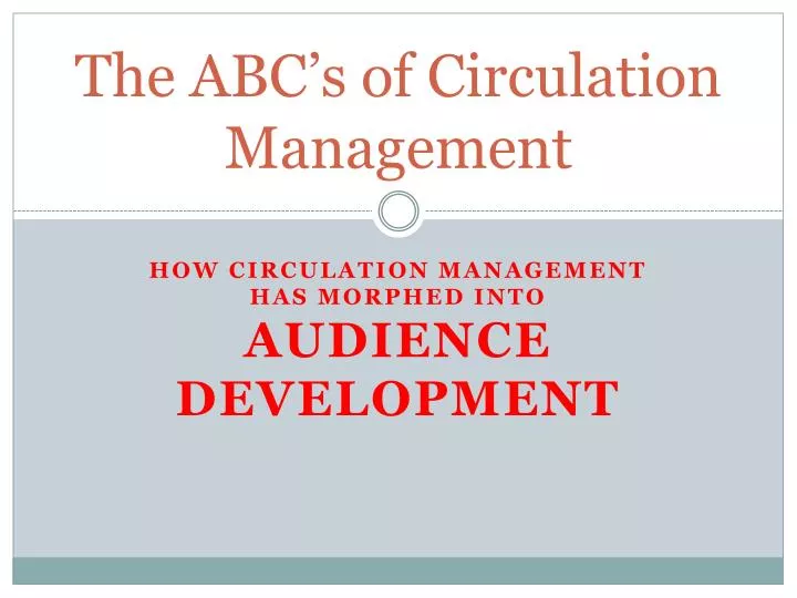 the abc s of circulation management