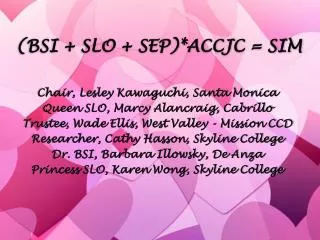 (BSI + SLO + SEP)*ACCJC = SIM