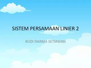 sistem persamaan linier 2