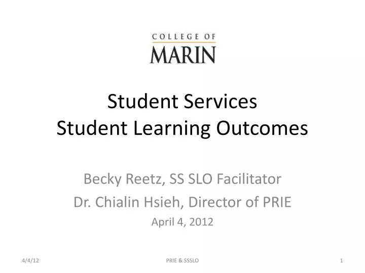 student services student learning outcomes