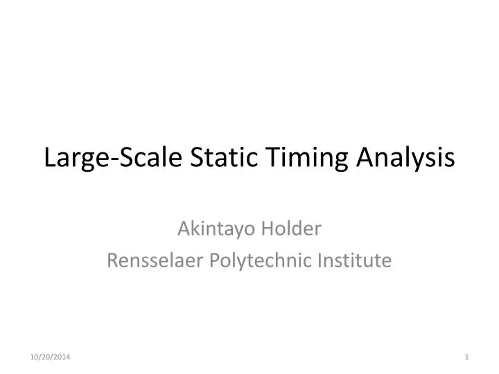 large scale static timing analysis