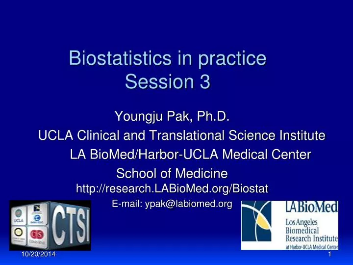 biostatistics in practice session 3