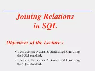 Joining Relations in SQL