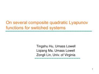 On several composite quadratic Lyapunov functions for switched systems