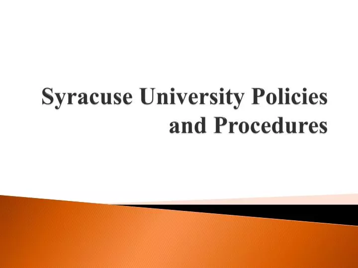 syracuse university policies and procedures