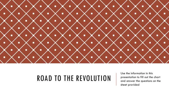 road to the revolution