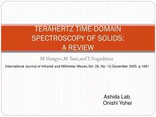 TERAHERTZ TIME-DOMAIN SPECTROSCOPY OF SOLIDS: A REVIEW