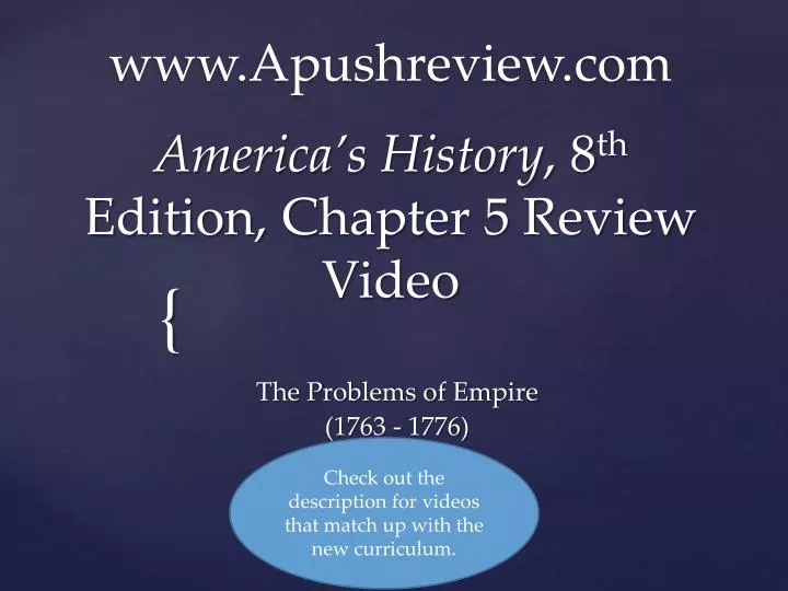 america s history 8 th edition chapter 5 review video
