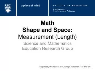 Math Shape and Space: Measurement (Length)