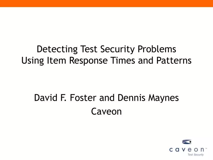 detecting test security problems using item response times and patterns