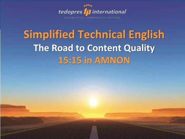 simplified technical english the road to content quality 15 15 in amnon
