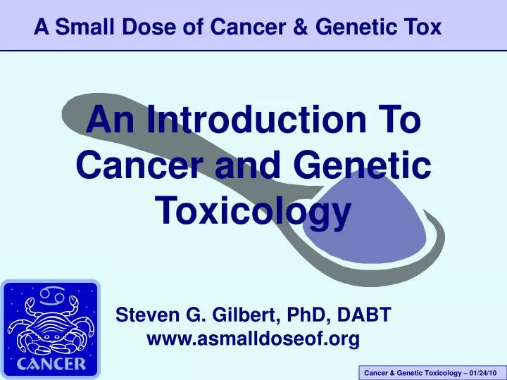 an introduction to cancer and genetic toxicology