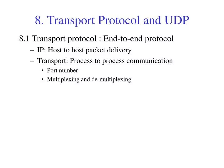 8 transport protocol and udp