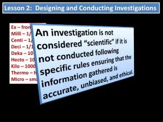 Lesson 2: Designing and Conducting Investigations