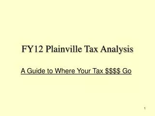 FY12 Plainville Tax Analysis