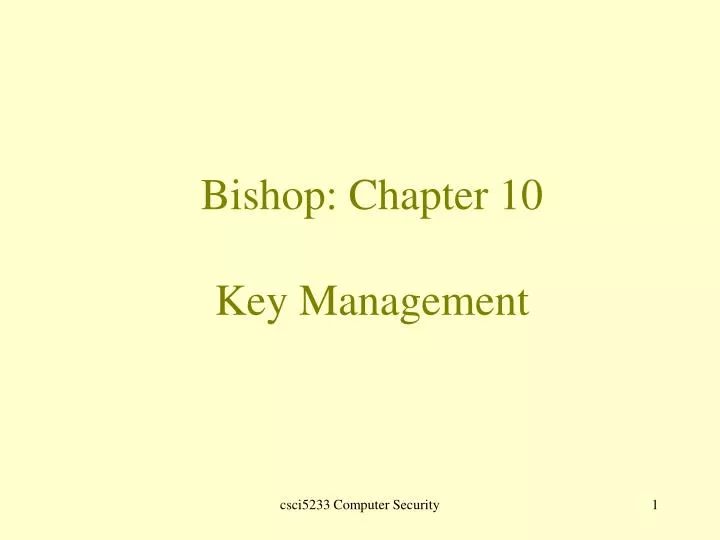 bishop chapter 10 key management