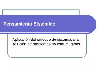 pensamiento sist mico