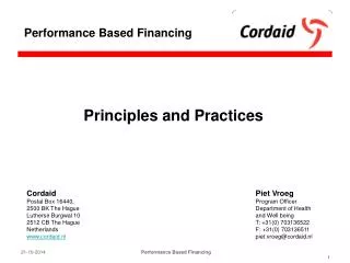 Principles and Practices