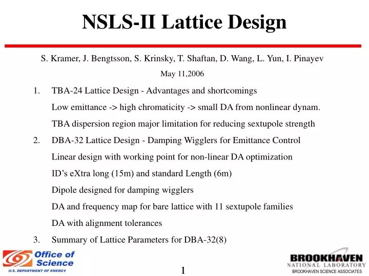nsls ii lattice design