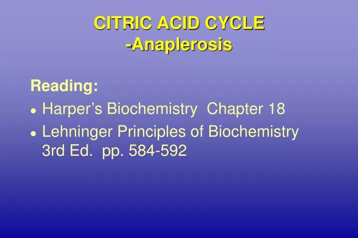 citric acid cycle anaplerosis