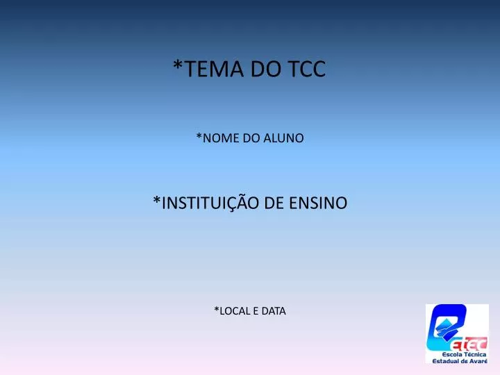 tema do tcc