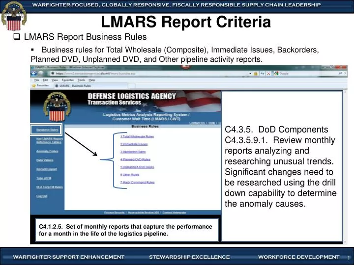lmars report criteria