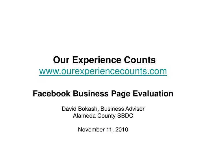 our experience counts www ourexperiencecounts com