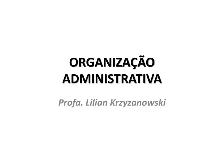 organiza o administrativa