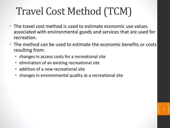 travel cost method tcm
