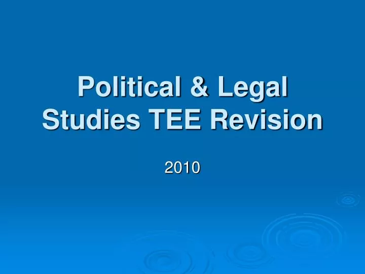 political legal studies tee revision