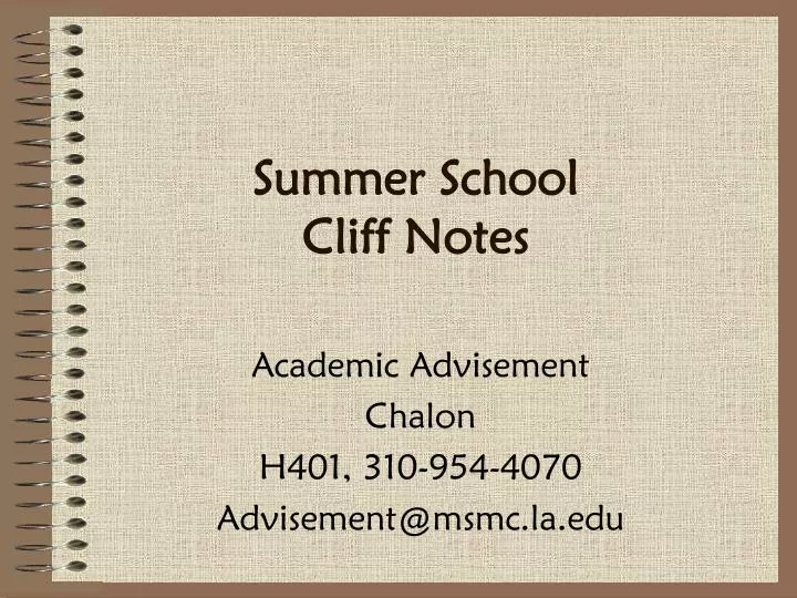summer school cliff notes