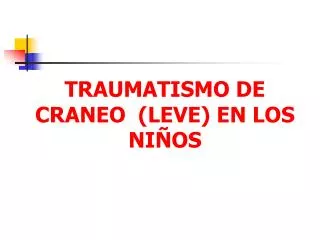 traumatismo de craneo leve en los ni os