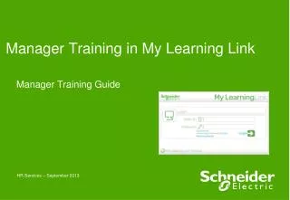 Manager Training in My Learning Link