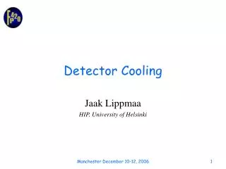 Detector Cooling