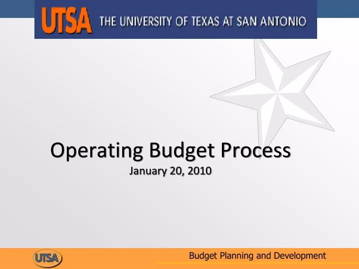 operating budget process january 20 2010