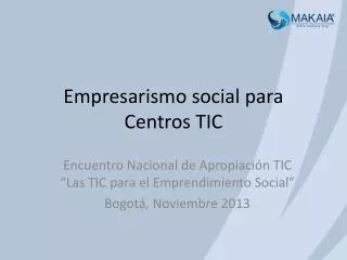 empresarismo social para centros tic