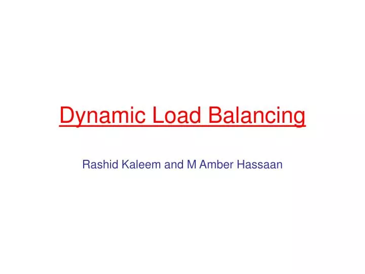 dynamic load balancing