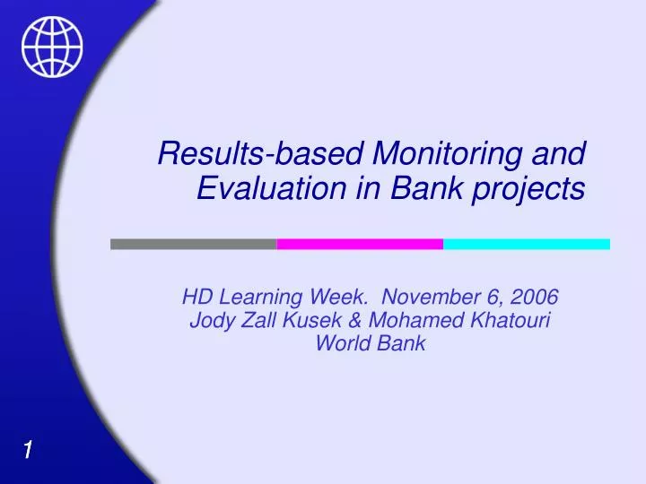 results based monitoring and evaluation in bank projects