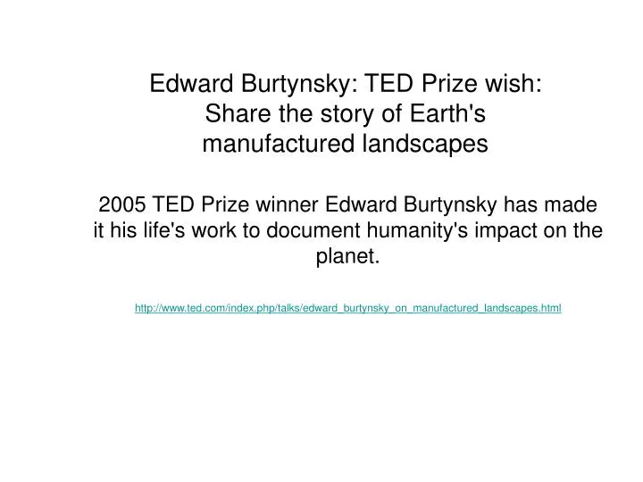 Edward Burtynsky: Earth Observed