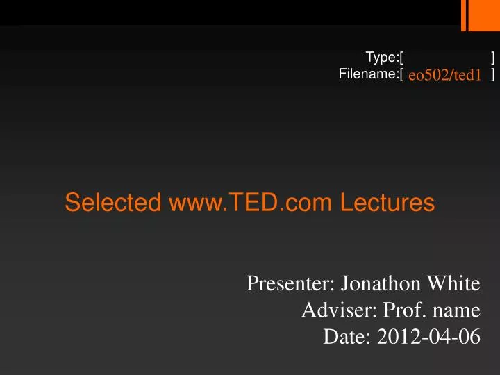 selected www ted com lectures