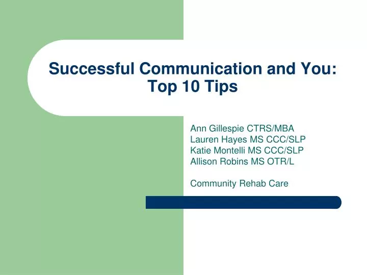 successful communication and you top 10 tips